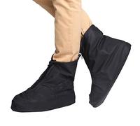Sepikvin Cubrezapatos Impermeables, Reutilizables Plegables Antideslizantes con Cremallera, Mantienen los Zapatos Secos para Ciclismo Pesca Caminar en Lluvia Nieve y Barro (Negro Bajo, XL)