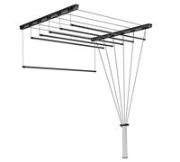 SEPIO Secadora de Ropa de 6 x 140 cm, Color Negro, 6 Bares para lavandería de 140 cm, Accesorios de baño, Accesorios de baño, secador, Montaje en Techo, Altura recuperada, para lavandería