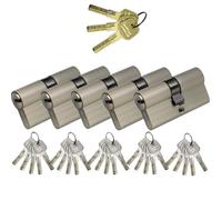 SEPOX Paquete de 5 cilindros de cerradura europea de 60 mm con 3 llaves maestras y 5 llaves diferentes de computadora de alta seguridad por cilindro