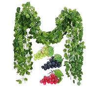 Seprendi 12 hebras de vides artificiales de uva con 3 cuerdas para boda, fiesta, hogar