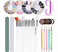 Seprendi 37 unids/SetNail Art Decoración Herramienta Nail Art Manicura Buffer Strip Art Maquillaje Cepillo Nail Art Joyería Set