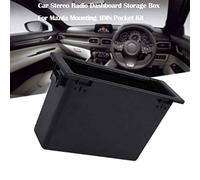 Seprendi Caja de almacenamiento para salpicadero de radio estéreo de coche, kit de bolsillo de 1 DIN, caja de almacenamiento, accesorios interiores para