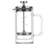 Seprendi Doble capa de vidrio de borosilicato alta prensa olla filtro prensa cafetera francesa aparato de café con escala