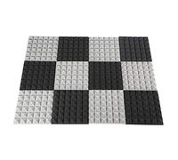 Seprendi Espuma acústica, paneles de espuma acústica, espuma de insonorización, paneles acústicos, espuma de estudio de 2 x 12 x 12 pulgadas (paquete de 12), negro y gris