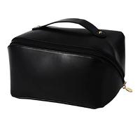 Seprendi Estuche de maquillaje portátil impermeable para el cuidado de la piel, cosméticos, artículos de tocador con asa, Black