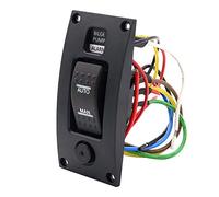 Seprendi Interruptor de bomba de achique de 12-24 V, impermeable, panel de control de limpieza de cubierta de para de sentina de , panel de interruptor de encendido/apagado/encendido