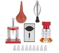Seprendi Juego de reparación de relojes de metal, 5 piezas, kit de reparación de polvo, soplador de aire, abridor de caja trasera, herramienta de ajuste manual para reparación de relojes, Plata y rojo