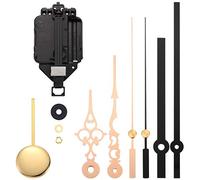 Seprendi Kit de movimiento de reloj de péndulo de cuarzo con 2 pares de manecillas de péndulo, mecanismo de péndulo de repuesto, Negro y dorado, Moderno