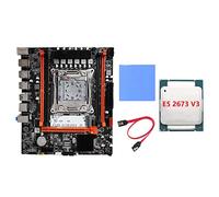 Seprendi Kit de placa base X99H + CPU E5 2673 V3 + almohadilla térmica+cable LGA2011-V3 DDR3X4 ECC ranura RAM M.2 NVME PCI-E 3.0 X16 SATA3.0