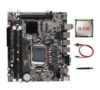 Seprendi Kits de placa base H55 LGA1156 Soporta I3 530 I5 760 Series CPU DDR3 Memoria +I3 530 CPU+Cable de interruptor+grasa térmica