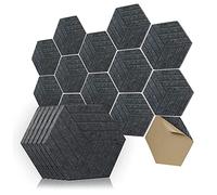 Seprendi Paneles hexagonales a prueba de sonido, 12 piezas, panel acústico, panel de amortiguación de sonido para estudio, oficina, hogar 3