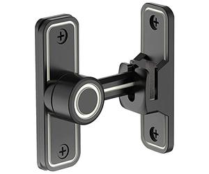 Seprendi Pestillos de puerta resistentes en ángulo recto, cerradura de puerta corredera antirrobo para jardín, color negro luminoso