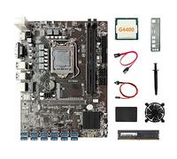 Seprendi Placa base B250C ETH Miner 12USB+G4400 CPU+DDR4 8GB RAM+128G SSD+ventilador+cable +cable de interruptor+grasa térmica+deflector