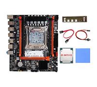 Seprendi Placa base X99H + CPU E5 2673 V3 + almohadilla térmica+cable de interruptor+cable +deflector LGA2011-V3 DDR3X4 ranura RAM M.2 NVME PCI-E X16