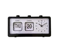 Seprendi Reloj despertador manual con de página, reloj digital, cuadrado, versátil, reloj despertador con calendario de estudio, reloj de moda