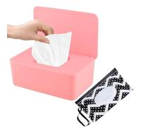 SEPSCO Caja Toallitas Humedas y Bolsa, 2 Piezas Porta Toallitas Bebe Grande Dispensador Toallita Húmedas Almacenamiento Estuches con Tapa para Escritorio Oficina Casa Servilletas Paña Papel Pañuelos