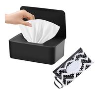 SEPSCO Caja Toallitas Humedas y Bolsa, 2 Piezas Porta Toallitas Bebe Grande Dispensador Toallita Húmedas Almacenamiento Estuches con Tapa para Escritorio Oficina Casa Servilletas Paña Papel Pañuelos