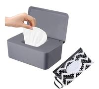 SEPSCO Caja Toallitas Humedas y Bolsa, 2 Piezas Porta Toallitas Bebe Grande Dispensador Toallita Húmedas Almacenamiento Estuches con Tapa para Escritorio Oficina Casa Servilletas Paña Papel Pañuelos