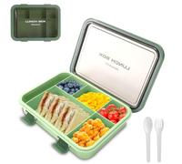 SEPSCO Fiambrera Infantil Loncheras, Lunch Box con 6 Compartimentos y Cubiertos 1500ML Bento Box Sin BPA Hermetica Fugas Microondas y Lavavajillas para Niños Adultos Trabajo Campus Camping