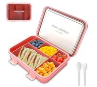 SEPSCO Fiambrera Infantil Loncheras, Lunch Box con 6 Compartimentos y Cubiertos 1500ML Bento Box Sin BPA Hermetica Fugas Microondas y Lavavajillas para Niños Adultos Trabajo Campus Camping