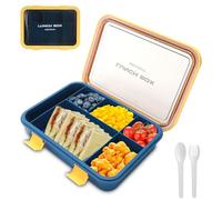 SEPSCO Fiambrera Infantil Loncheras, Lunch Box con 6 Compartimentos y Cubiertos 1500ML Bento Box Sin BPA Hermetica Fugas Microondas y Lavavajillas para Niños Adultos Trabajo Campus Camping