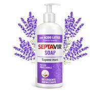 Septavir Soap, jabón de manos higienizante con ácido láctico y glicerina 500ml, jabón líquido con pH ácido para uso profesional, sanitario y clínicas dentales. Con esencia lavanda