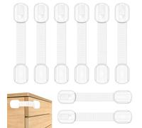 Septeamay 8 unidades de seguridad infantil para armarios y cajones, seguro para cajones para bebés y niños, para puertas, armarios, frigoríficos, con adhesivo 3M, sin taladrar, color blanco