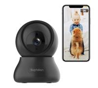 Septekon Cámara de seguridad WiFi 2K FHD para interiores, cámara de seguridad con inclinación panorámica de 360°, cámara inalámbrica para bebé, cámara para mascotas, almacenamiento en la nube, cámara