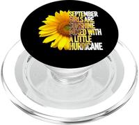 September Girls Are Sunshine Mixed Hurricane Sunflower PopSockets PopGrip para MagSafe