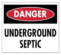 Septic Field Below Ground Sign Distressed Metal Decor 12x8 Inch