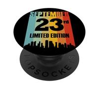 Septiembre 23 Edición Limitada Retro Vintage Cumpleaños PopSockets PopGrip Adhesivo