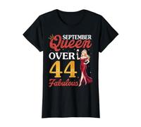 Septiembre Queen 1971 Más de 45 años y Fabuloso cumpleaños Camiseta gráfica económica, Mujer, Negro, XL