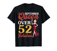Septiembre Queen 1974 Más de 52 años y Fabuloso cumpleaños Camiseta gráfica económica, Hombre, Negro, L