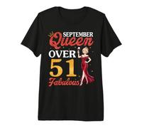 Septiembre Queen 1975 Más de 51 años y Fabuloso cumpleaños Camiseta Premium