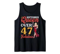 Septiembre Queen 1979 Más de 47 años y Fabuloso cumpleaños Camiseta sin Mangas