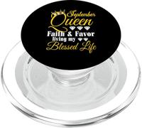 Septiembre Reina Viviendo Mi Bendita Vida Cumpleaños Leo-Virgo PopSockets PopGrip para MagSafe
