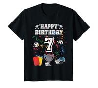 Séptimo cumpleaños 7 años Camiseta de fútbol Fútbol Zapatos Camiseta