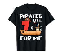 Séptimo cumpleaños: Pirates Life para Hombres, 7 años, niños y niños Camiseta