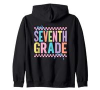 Séptimo Grado Colorido Retro De Regreso A Sudadera con Capucha