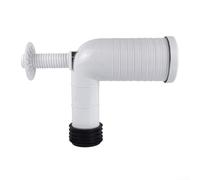 Septoolshop Conector de bandeja de grado que ahorra espacio, tubo de drenaje ajustable, prevención de olores, sellado múltiple, longitud flexible, 130-320 mm, polipropileno reforzado, se adapta al
