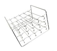 Septoolshop Soporte vertical para freidora de aire de acero inoxidable, parrilla cuadrada de 3 niveles, distribución uniforme del calor, capacidad para 15 o 30 pinchos para horno o freidora de aire