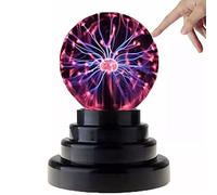 Septpenta Lámpara de Bola de Plasma Mágica de 3 Pulgadas, Lámpara de Plasma Interactiva Sensible Al Tacto, Esfera de Nebulosa, Fuente de Alimentación USB y Batería, Regalo Educativo de Ciencia