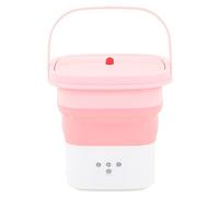 Septpenta Lavadora Portátil, Mini Lavadora de Alta Capacidad de 6 L, Deshidratador Incorporado, Limpieza Profunda de Ropa Interior, Ropa de Bebé y Otra Ropa Pequeña(Rosa UE)