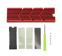 Septpenta M.2 Disipador de Calor, M.2 Disipador de Calor Nvme 2280 PS5 SSD Disipador de Calor Computadora PC Pcie M2 SSD Enfriador con Almohadilla Térmica, CNC Anodizado, Rojo