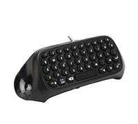 Septpenta Mini Teclado Inalámbrico Bluetooth, DC 5V Mini Tablero de Chat Recargable Juego en Línea Chat en Vivo Mensajería Gamepad Teclado, Altavoz Incorporado, Teclado para Controlador Original PS4