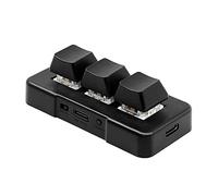 Septpenta Mini USB 3 Key Mechanical Keyboard, Mini Custom Keyboard with Blue Mechanical Switches USB BT Dual Mode Connection for Office Gaming Multimedia (Negro)