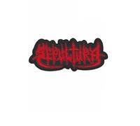 Sepultura - Parche de metal rojo bordado para planchar