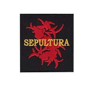Sepultura Red Yellow Metal Band parche patch bordado con logotipo para planchar de hierro en apliques