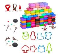 SEPWGUMD 72 Colores Arcilla de Secado al Aire, Kit de Manualidades Navideñas de Muñeco de Nieve para Adultos, Con Accesorios para 6 Unidades, Ideal para Creatividad y Détente Manual