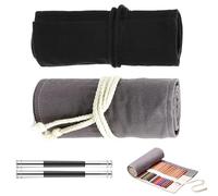 SEPWGUMD Estuche Enrollable y Rotuladores Lettering de Sobresaliente Valor - Estuche para Pinceles y Bolígrafos de Estilo Minimalista - Estuche Negro Ideal para Artistas y Estudiantes